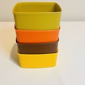 Tupperware 311 Square Freezer Container Harvest Green, Orange, Brown, Yellow